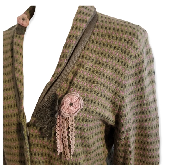Beautiful BoHo sweater jacket by Sigrid Olsen sz L - Picture 3 of 9